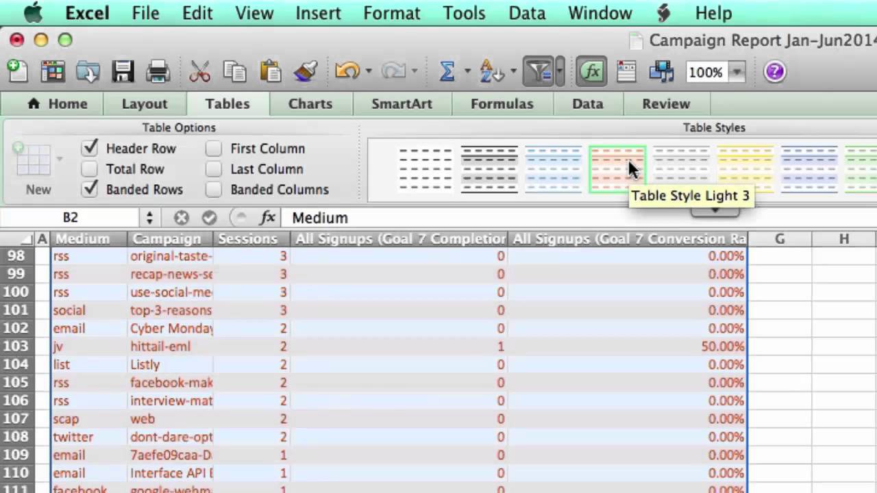 Excel for mac pivot table